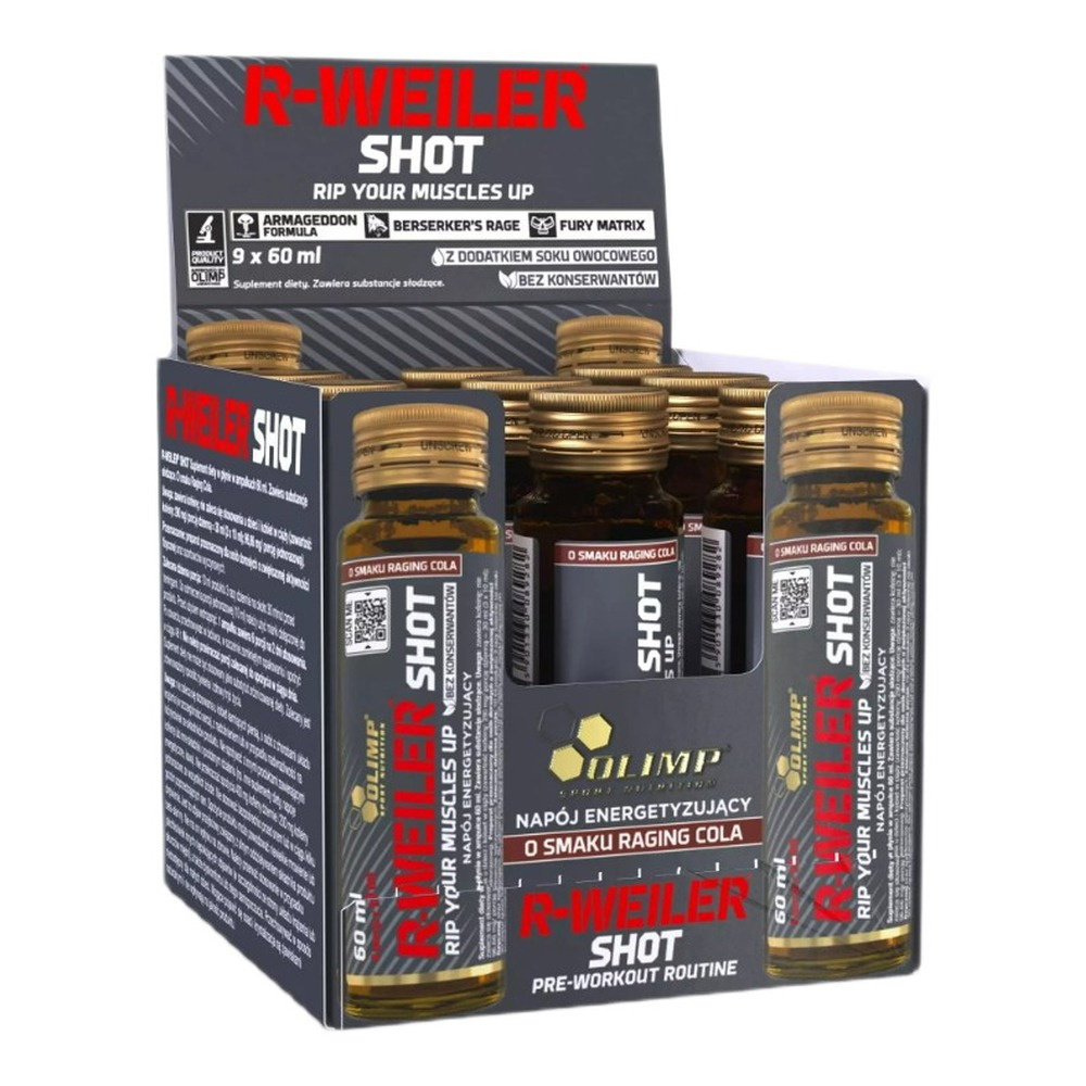 Olimp Nutrition R-Weiler Shot Pre-workout for Energy and Focus 9 x 60 ml