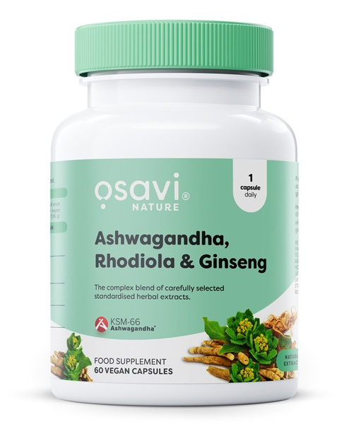 Osavi Ashwagandha Rhodiola and Ginseng 60 vegan caps