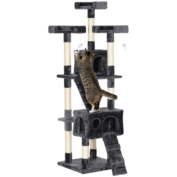 PawHut Cat Tree Scratching House, Activity Play Centre