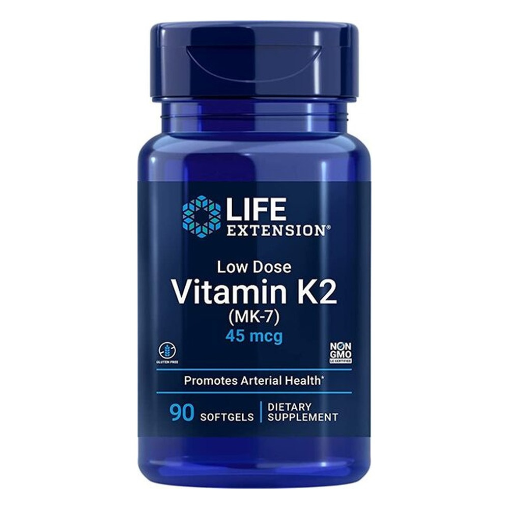 Life Extension Low Dose Vitamin K2 MK-7 45mcg Supplement for Heart Health 90 Softgels