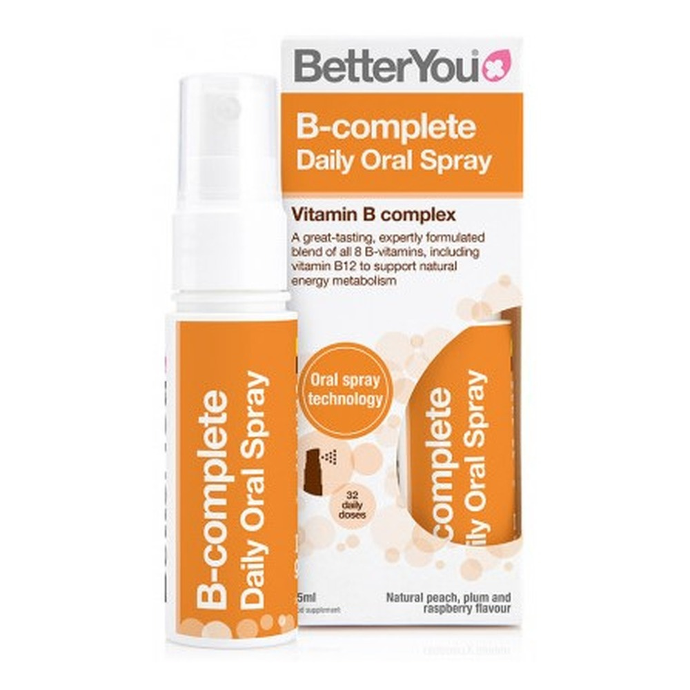 BetterYou B-complete Daily Oral Spray, Natural Peach, Plum & Raspberry 25ml