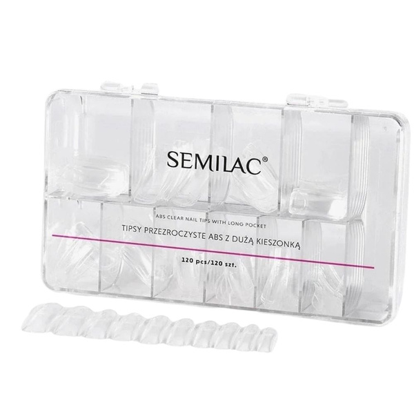 Semilac Transparent Nail Tips Long Pocket 120pcs