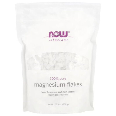NOW Foods 100% Pure Magnesium Flakes For Skin Softening and Hydration 750g