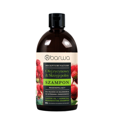 Barwa Nature's Recipe Regenerating Shampoo Castor Oil Horsetail for Damaged Hair Prone to Falling Out 380ml