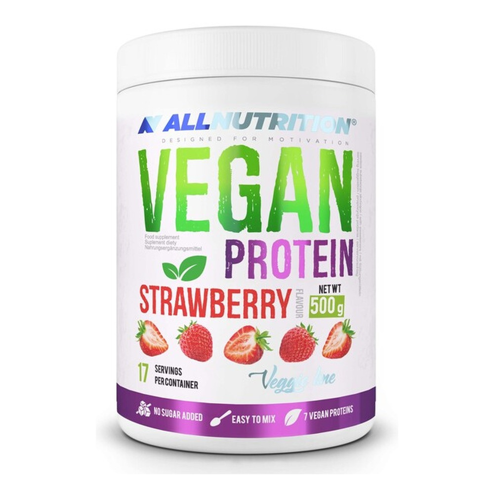 Allnutrition Vegan Protein Strawberry Flavor Sugar Free 500g
