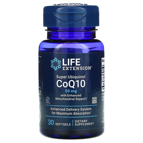 Life Extension Super Ubiquinol CoQ10 50mg with Enhanced Mitochondrial Support for Cellular Energy 30 Softgels