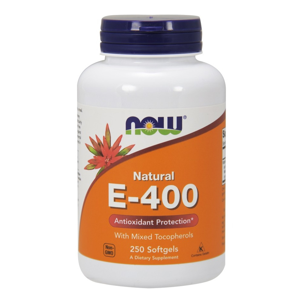 Now Foods Vitamin E-400 Natural Mixed Tocopherols Supports the Body's Immunity 250 Softgels