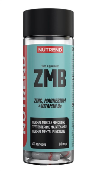 Nutrend ZMB Supplement with Zinc Magnesium and Vitamin B6 for Regeneration and Testosterone Levels 60 caps