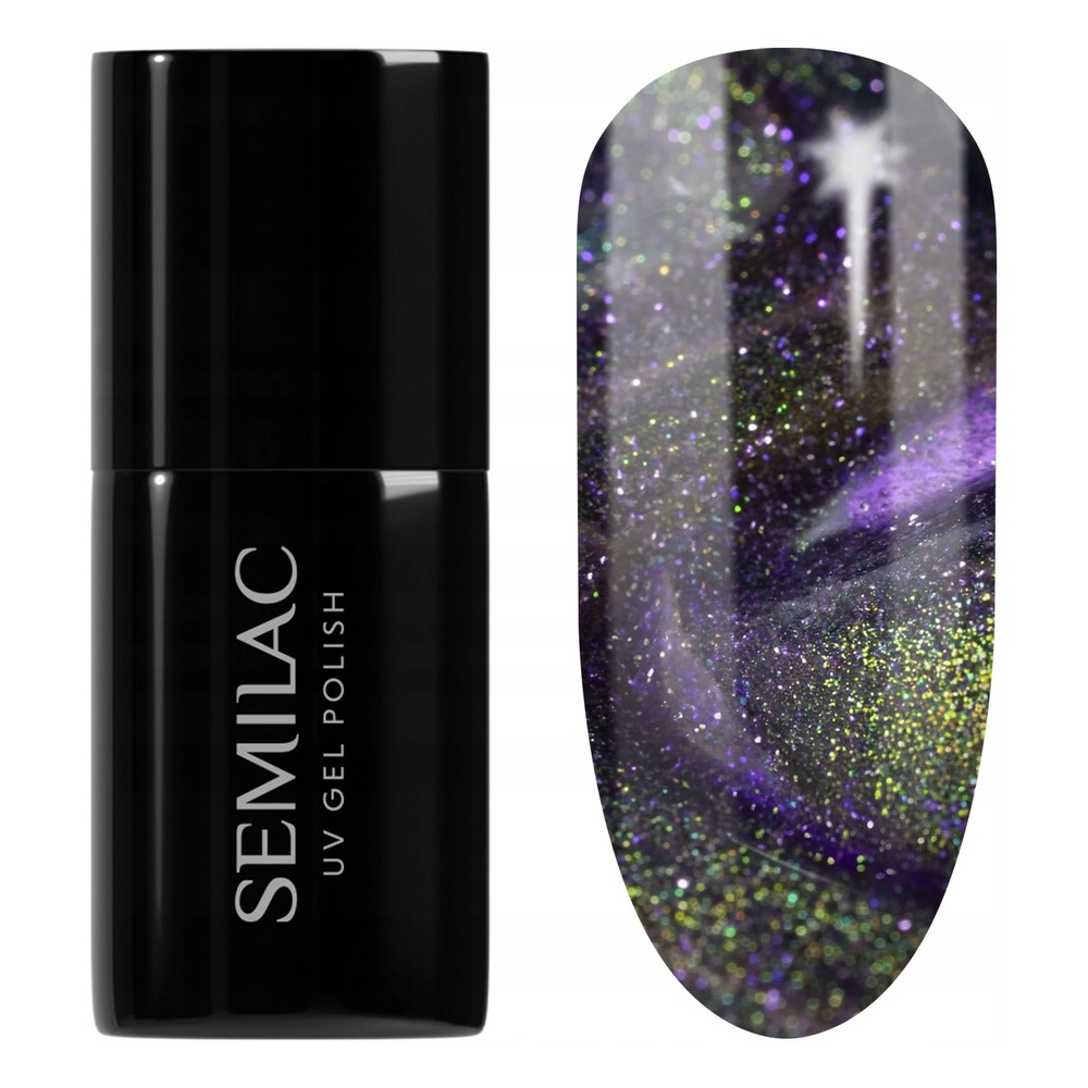 Semilac Galaxy Flash Hybrid Gel Polish Cat Eye Effect 825 Cyber Violet 7ml