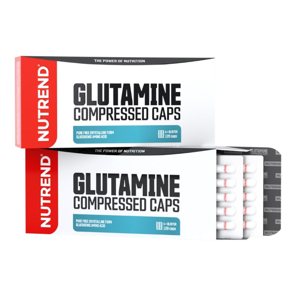 Nutrend Glutamine Compressed Caps L-Glutamine in Capsules For Muscle Recovery 120 Capsules