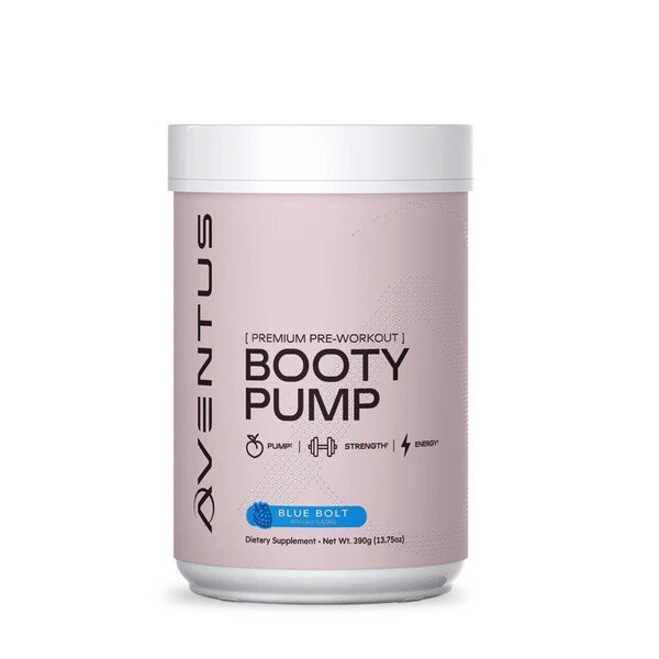 Aventus Supplements Booty Pump Blue Bolt Pre-Workout for Glute Enhancement 390g