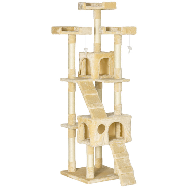 PawHut Cat Tree Scratching House, Activity Play Centre