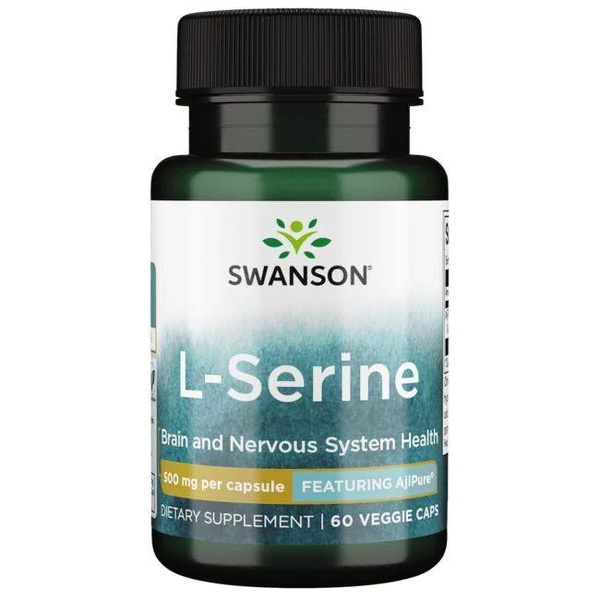Swanson L-Serine 500mg for Nervous System Support 60 Capsules