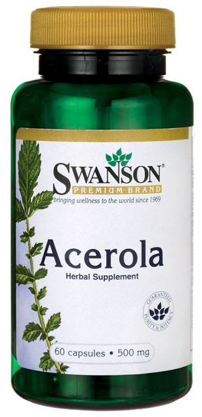 Swanson Acerola 500mg Natural Vitamin C for Immune Support 60 Capsules
