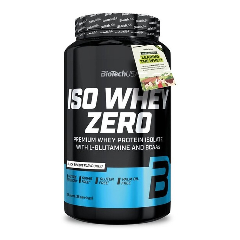 BioTechUSA Iso Whey Zero Black Biscuit Whey Protein Isolate for Muscle Growth and Recovery 908g
