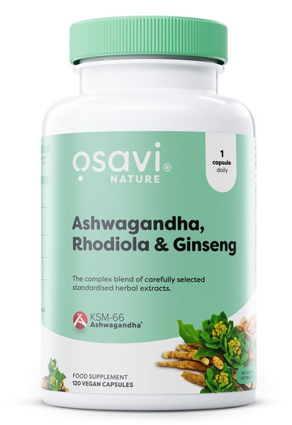 Osavi Ashwagandha Rhodiola and Ginseng 120 vegan caps