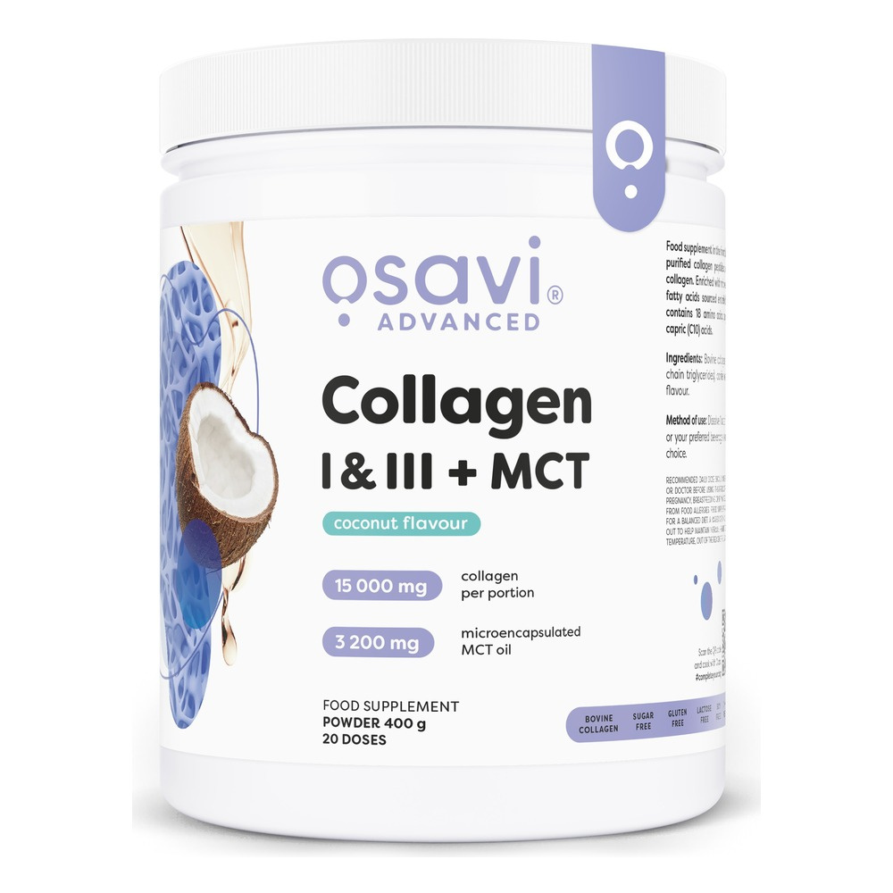 Osavi Collagen I & III + MCT Collagen Powder Coconut 400g