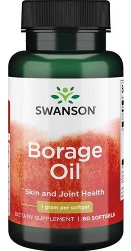 Swanson Borage Oil 1000mg High in GLA for Skin Health 60 Softgels