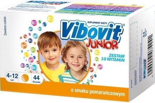 Vibovit Junior Vitamin Set for Children 4-12 Years Orange 44 Sachets Best Before 31.07.25