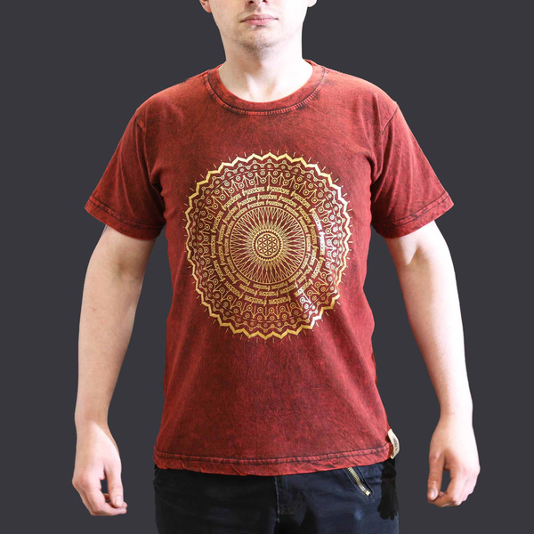 Small Stone Washed T-Shirt - Mandala - Maroon