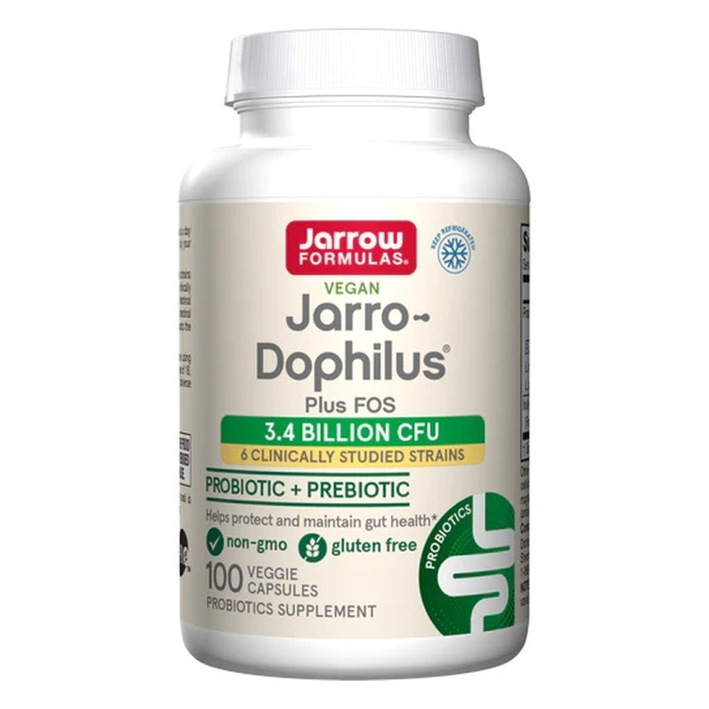 Jarrow Formulas Jarro-Dophilus FOS Synbiotic for Gut and Immune Health 100 Vcaps