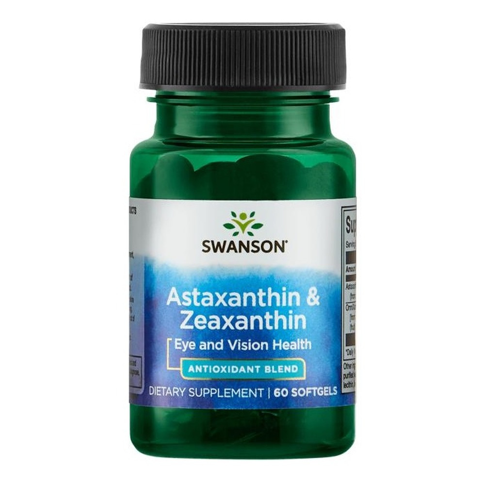 Swanson Astaxanthin and Zeaxanthin 4mg/4mg for Eye Health Support 60 Softgels