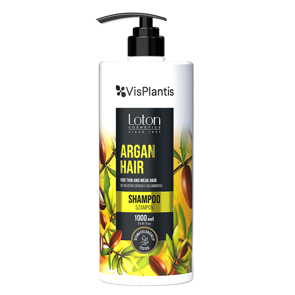 Vis Plantis Loton Argan Nourishing Shampoo for Thin and Weak Hair 1000ml Best Before 30.09.25