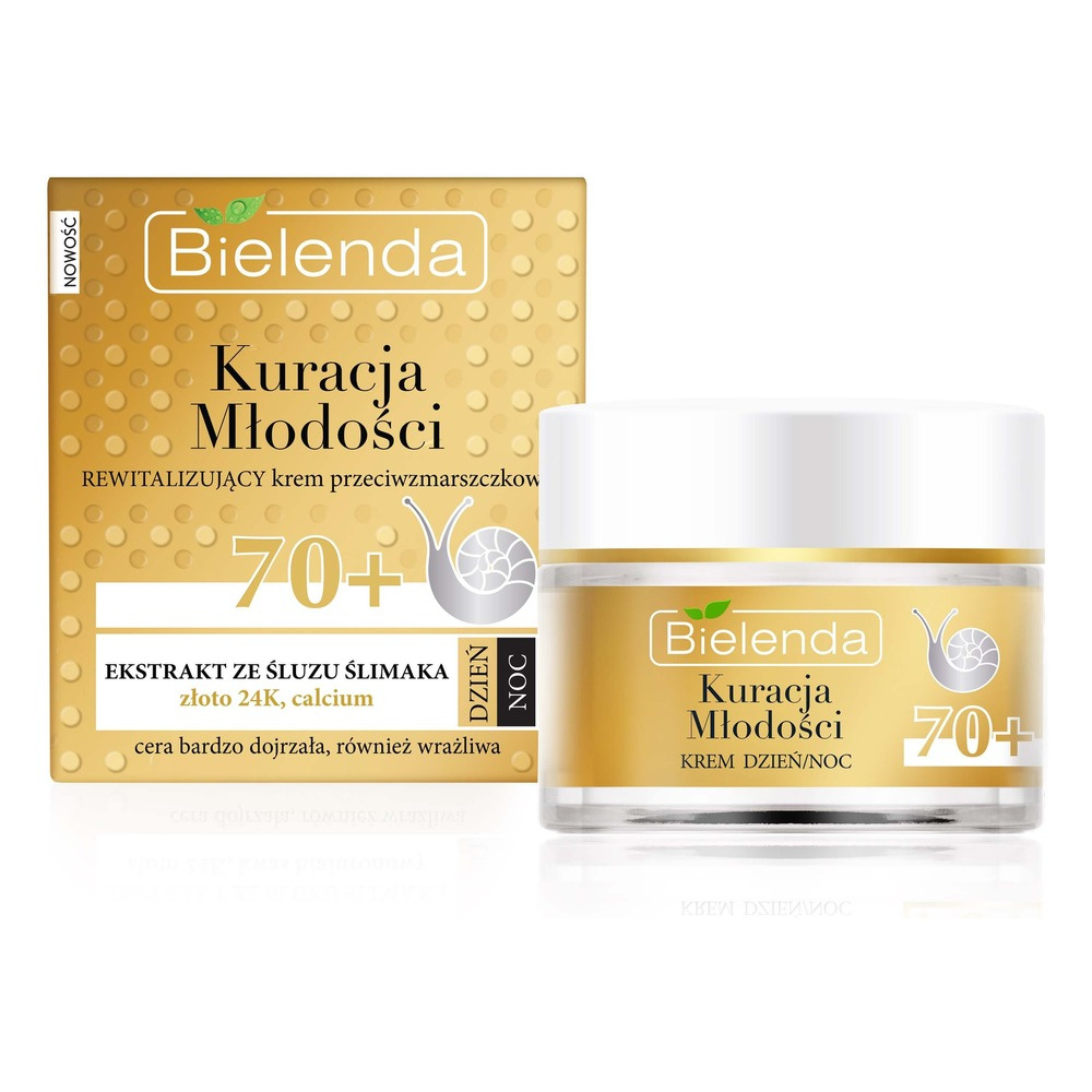 Bielenda Youth Treatment 70+ Cream with Snail Slime and 24K Gold for Mature Skin 50ml