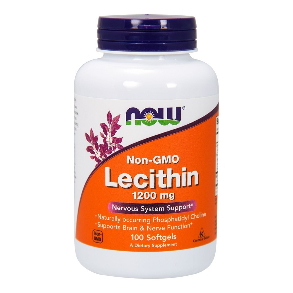 NOW Foods Lecithin 1200 mg Supports Nervous System and Brain Function 100 Softgels