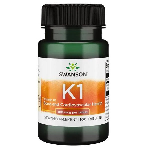 Swanson Vitamin K1 100mcg for Clotting and Bone Health 100 Tablets