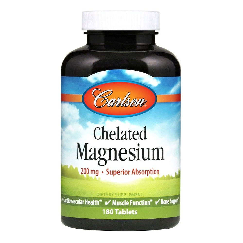Carlson Labs Chelated Magnesium Tablets, 200mg 180 tablets
