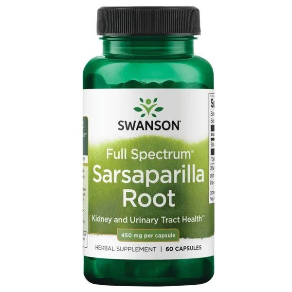 Swanson Sarsaparilla Root 450mg Supporting Body Cleansing 60 Capsules