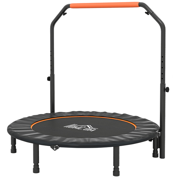 HOMCOM 48" Foldable Mini Fitness Trampoline, with Adjustable Foam Handle, Orange