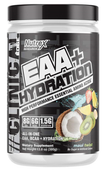 Nutrex EAA + Hydration Maui Twist EAA Amino Acids with Electrolytes for Hydration and Muscle Regeneration 390g