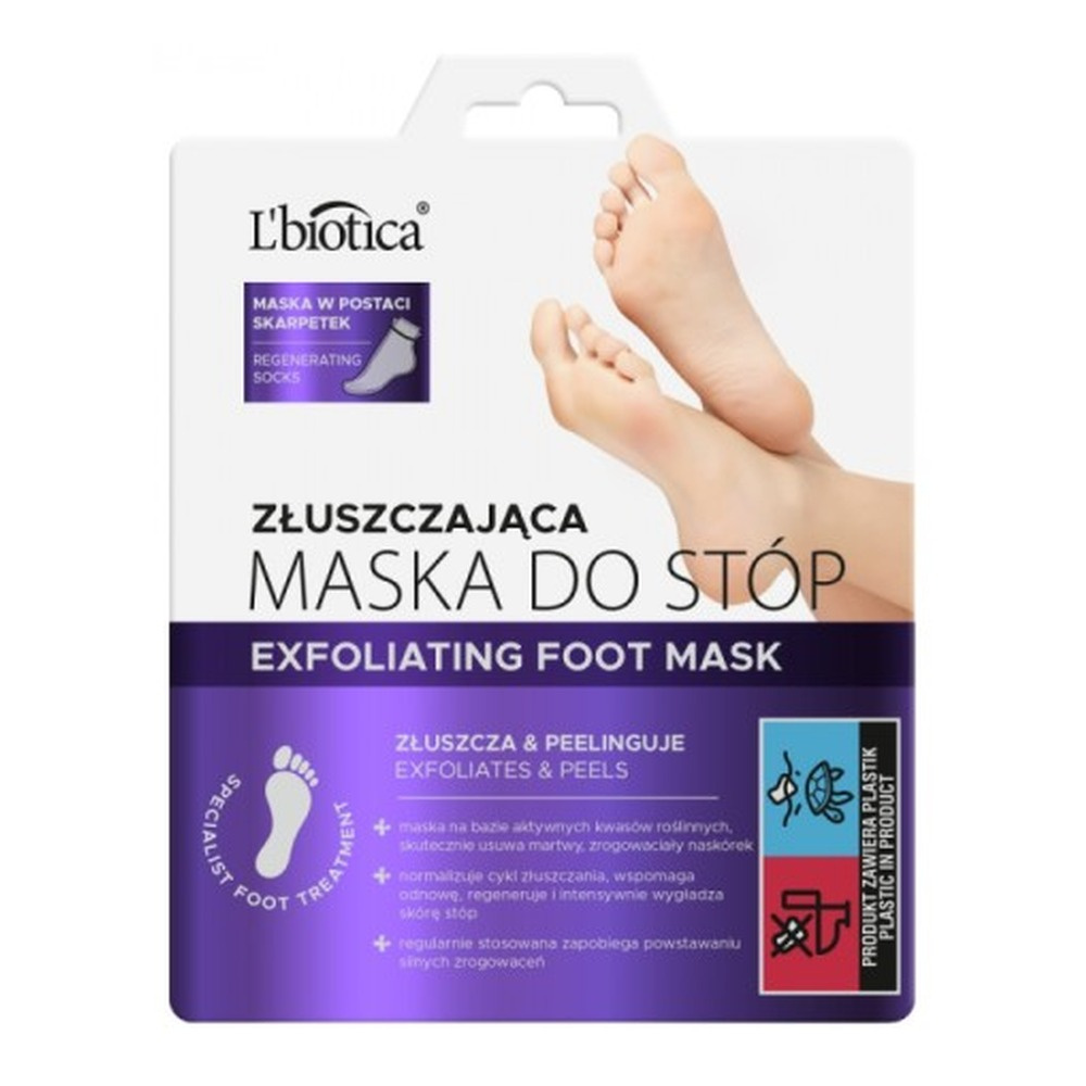 L'Biotica Exfoliating Mask Socks For Feet 40ml