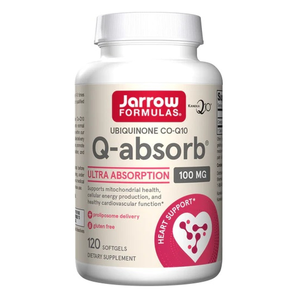 Jarrow Formulas Q-absorb Coenzyme Q10 100mg for Cellular Energy and Heart Support 120 Softgels