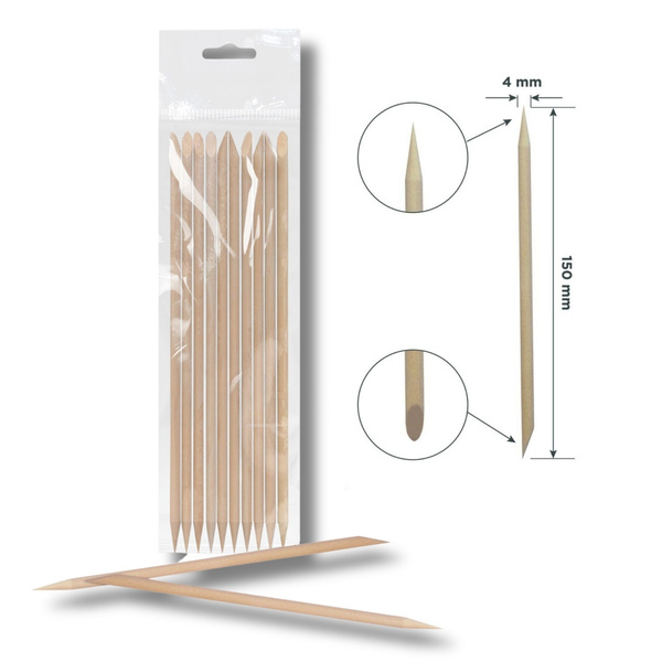 Staleks Expert Orange Wood Stick Manicure Pedicure Single-Use 75–150 mm 10 Pcs-DOS-10/10 (150mm)