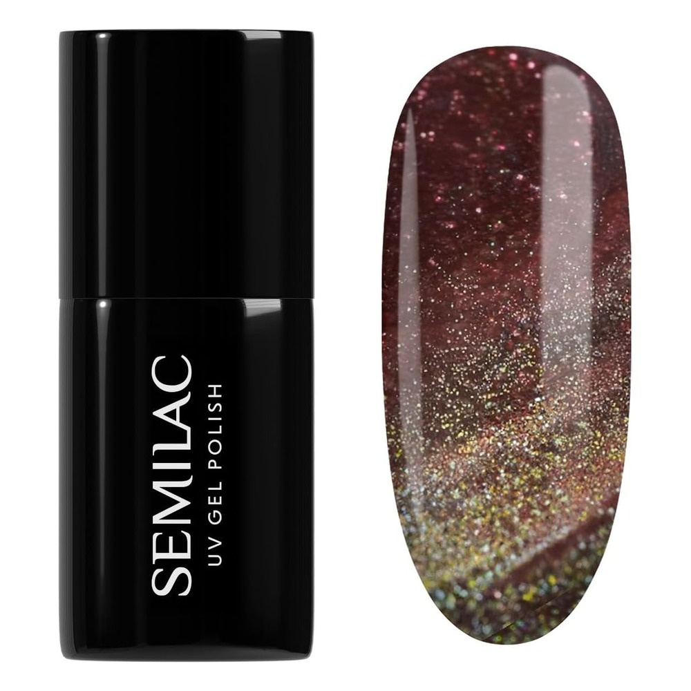 Semilac Galaxy Flash Hybrid Gel Polish Cat Eye Effect 824 Digital Red 7ml