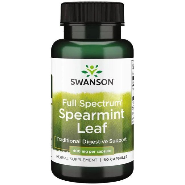 Swanson Full Spectrum Spearmint Leaf 400mg for Digestive Support 60 Capsules