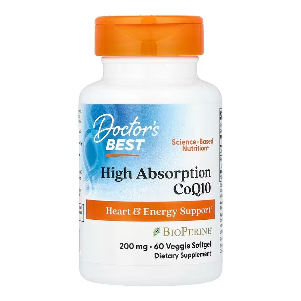 Doctor's Best High Absorption CoQ10 with BioPerine, 200mg Softgels 60 veggie softgels