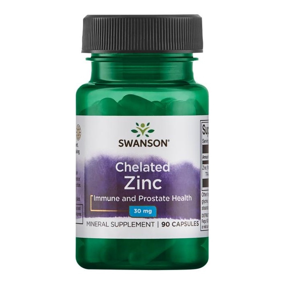 Swanson Chelated Zinc 30mg Albion for Immune Support and Healthy Skin 90 Capsules