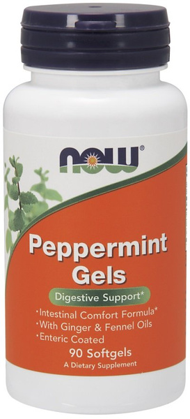 Now Foods Peppermint Gels Supports Digestive System Function 90 Capsules