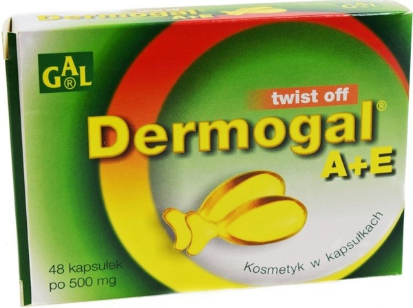 DERMOGAL A + E, gelatin capsules twist off 48 pieces