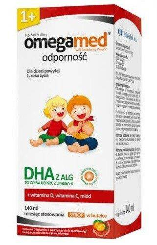 Omegamed Immunity 1+ Orange Flavored Syrup DHA Omega 3 Vitamin C 140ml Best Before 31.10.26