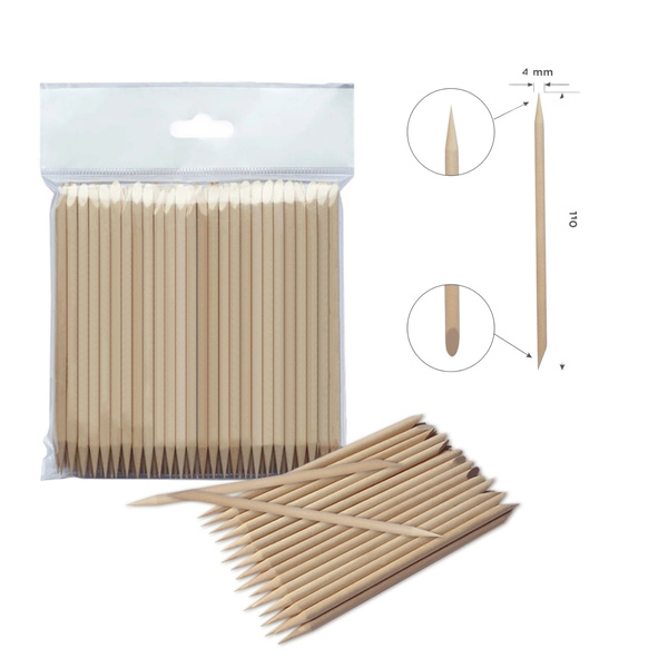 Staleks Expert Orange Wood Stick Manicure Pedicure Single-Use 75–150 mm 10–100 Pcs-DOS-30/100 (110mm)