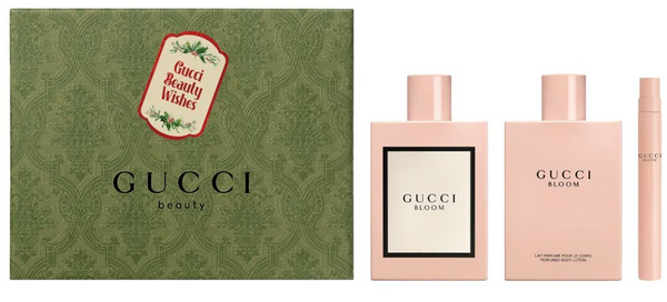 Gucci Bloom Gift Set 100ml EDP + 100ml Body Lotion + 10ml EDP Set for Women 1 Piece