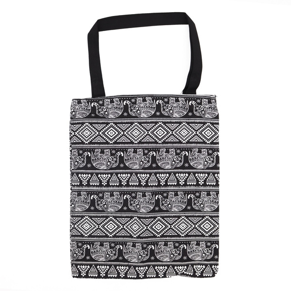 Classic Tote Zipper Bag (Elephants Motiff) 40x34cm