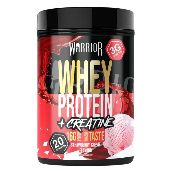 Warrior Whey Protein + Creatine, Strawberry Creme - 500g