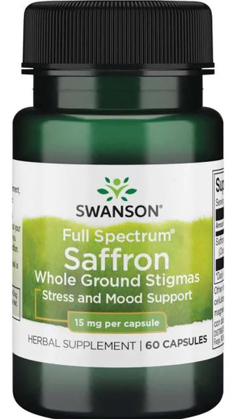 Swanson Saffron 15mg for Mood and Emotional Balance 60 Capsules
