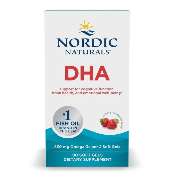Nordic Naturals DHA Strawberry Flavored Softgels For Brain and Nervous System Support 90 Softgels